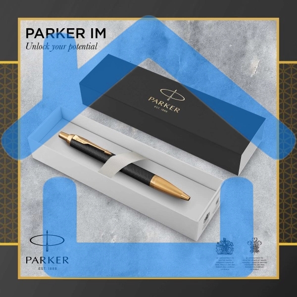 Ручка шариковая Parker IM Premium K323 (CW1931667) Black GT M, синие чернила, подарочная коробка
