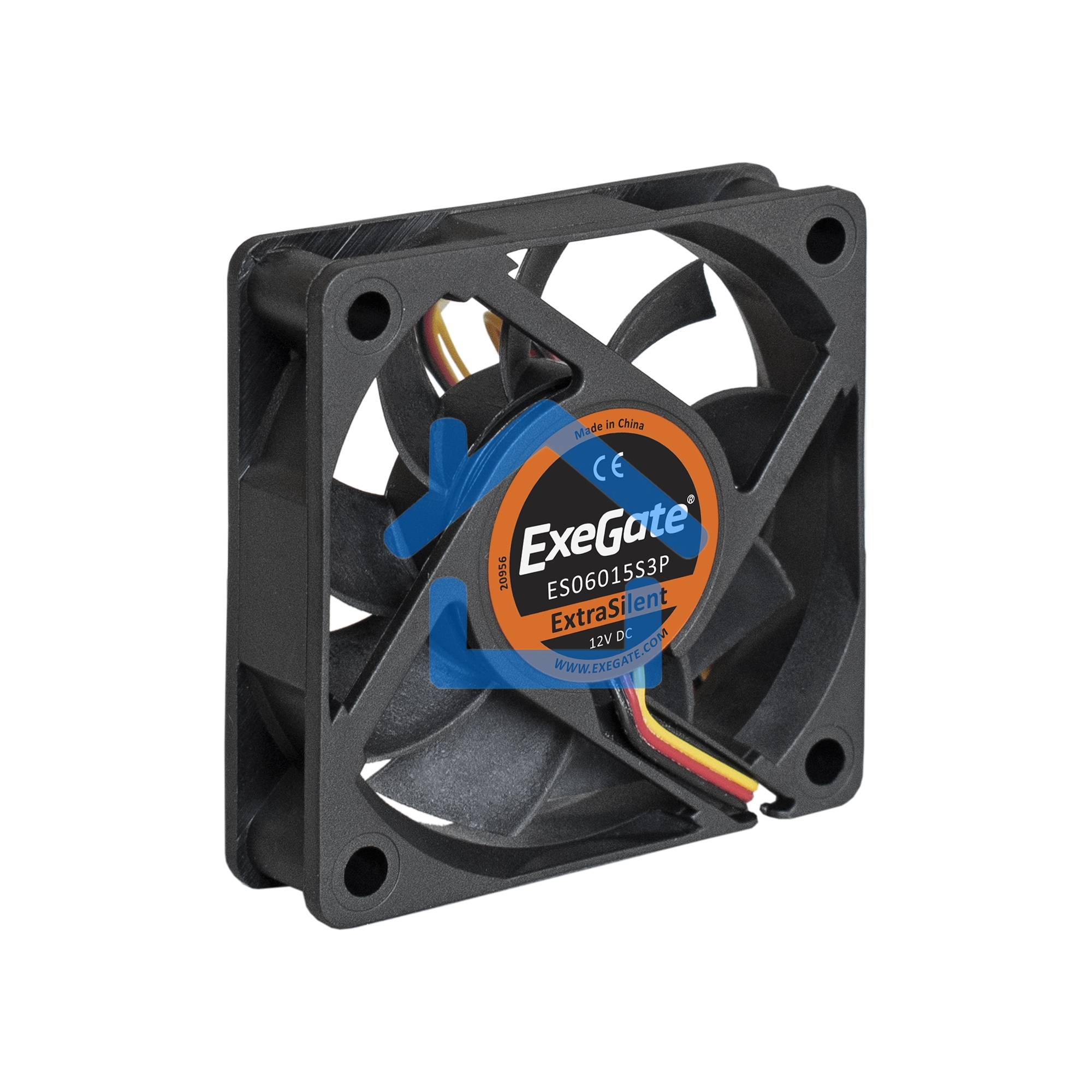 Вентилятор для корпуса ExeGate ExtraSilent ES06015S3P черный, 60 мм, 2500 об/мин, 17 дБ, 3 pin