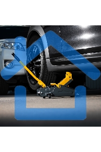 Домкрат гидравлический подкатной с фиксатором Denzel 2 т, 130-330 мм, в кейсе 51154