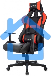 Кресло игровое Zombie Game Penta черный/красный эко.кожа с подголов. крестов. пластик