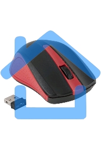 Мышь беспроводная Oklick 485MW черный/красный, 1200 dpi, радиоканал, USB, кнопки - 3