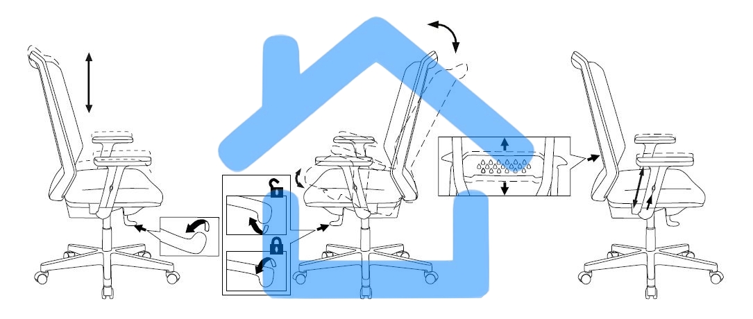 Кресло компьютерное Бюрократ MC-611N TW-01 38-418 черный, сетка/ткань, крестовина пластик