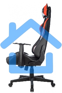 Кресло игровое Zombie Game Penta черный/красный эко.кожа с подголов. крестов. пластик