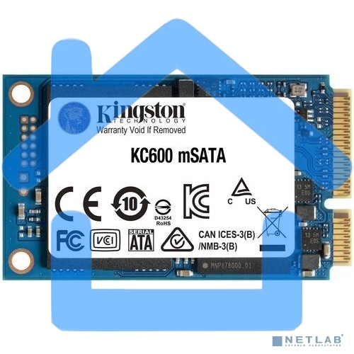 Накопитель SSD Kingston KC600, 512Gb, mSATA, R/W 550/520