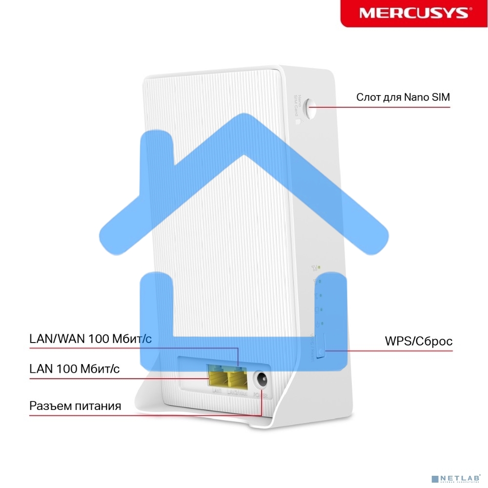 Роутер беспроводной Mercusys MB112-4G N300 10/100BASE-TX/4G cat. 4