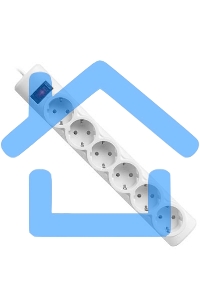 Сетевой фильтр Defender DFS 155 5.0 m, 6 розеток, белый