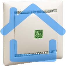 Механизм выключателя 1-кл. СП Valena 10А IP31 с зел. инд. бел. Leg 774410