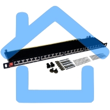 Патч-панель LANMASTER 24 порта, UTP, кат.6, 1U