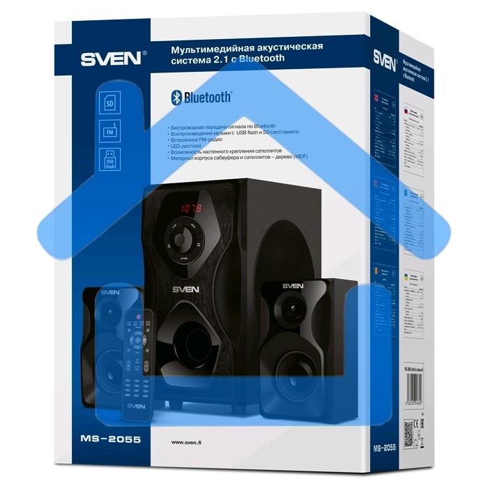 Акустическая система SVEN AC MS-2055, черный (55Вт, FM-тюнер, USB/SD, дисплей, ПДУ, Bluetooth)