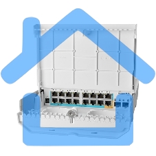 Коммутатор MikroTik netPower 15FR with 800MHz CPU, 256MB RAM, 16 x 10/100Mbps Ethernet ports (15 with Reverse POE-in, 1 with PoE-OUT), 2 x SFP, RouterOS L5 or SwitchOS (dual boot), outdoor enclosure, mounting ki