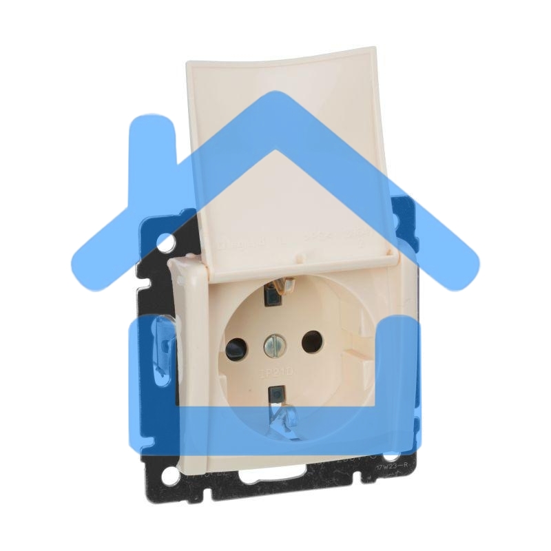 Механизм розетки 1-м СП Valena с защ. крышкой защ. шторки с заземл. сл. кость Leg 774322