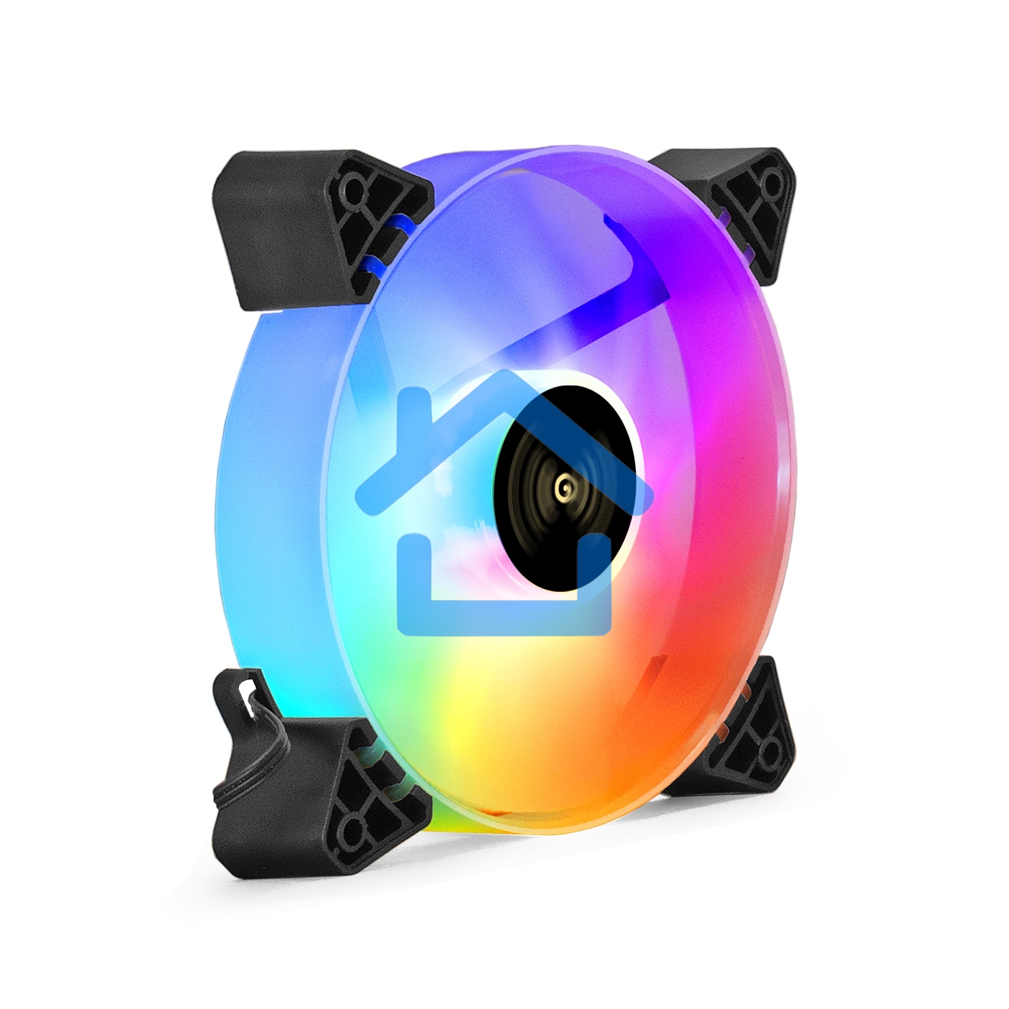 Вентилятор для корпуса ExeGate EX12025H3P4PYH-PWM.ARGB черный/белый, 120 мм, 1800 об/мин, 26 дБ, 4 pin