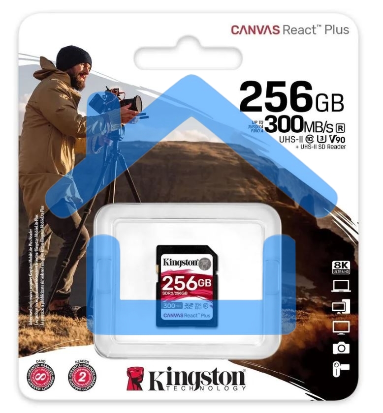 Флеш карта SDXC 256Gb Class10 Kingston SDR2/256Gb Canvas React Plus w/o adapter