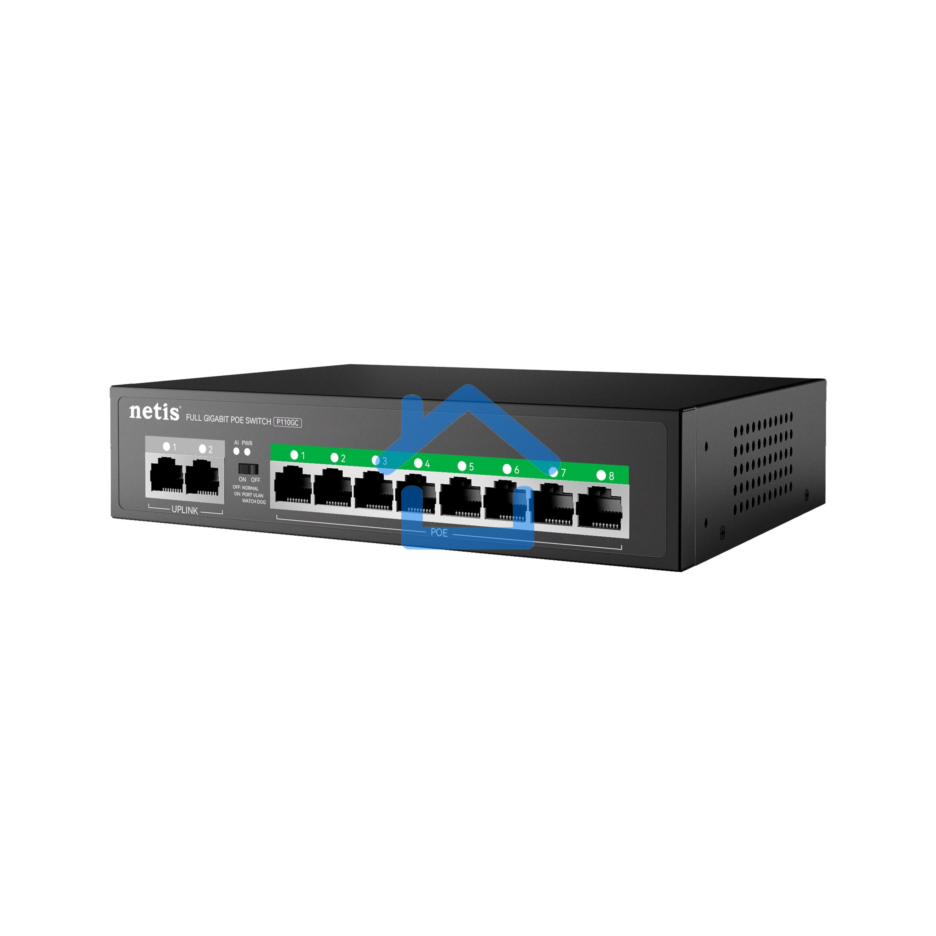 Коммутатор 10PORT NETIS P110GC 10/100/1000M 8POE+2XGE