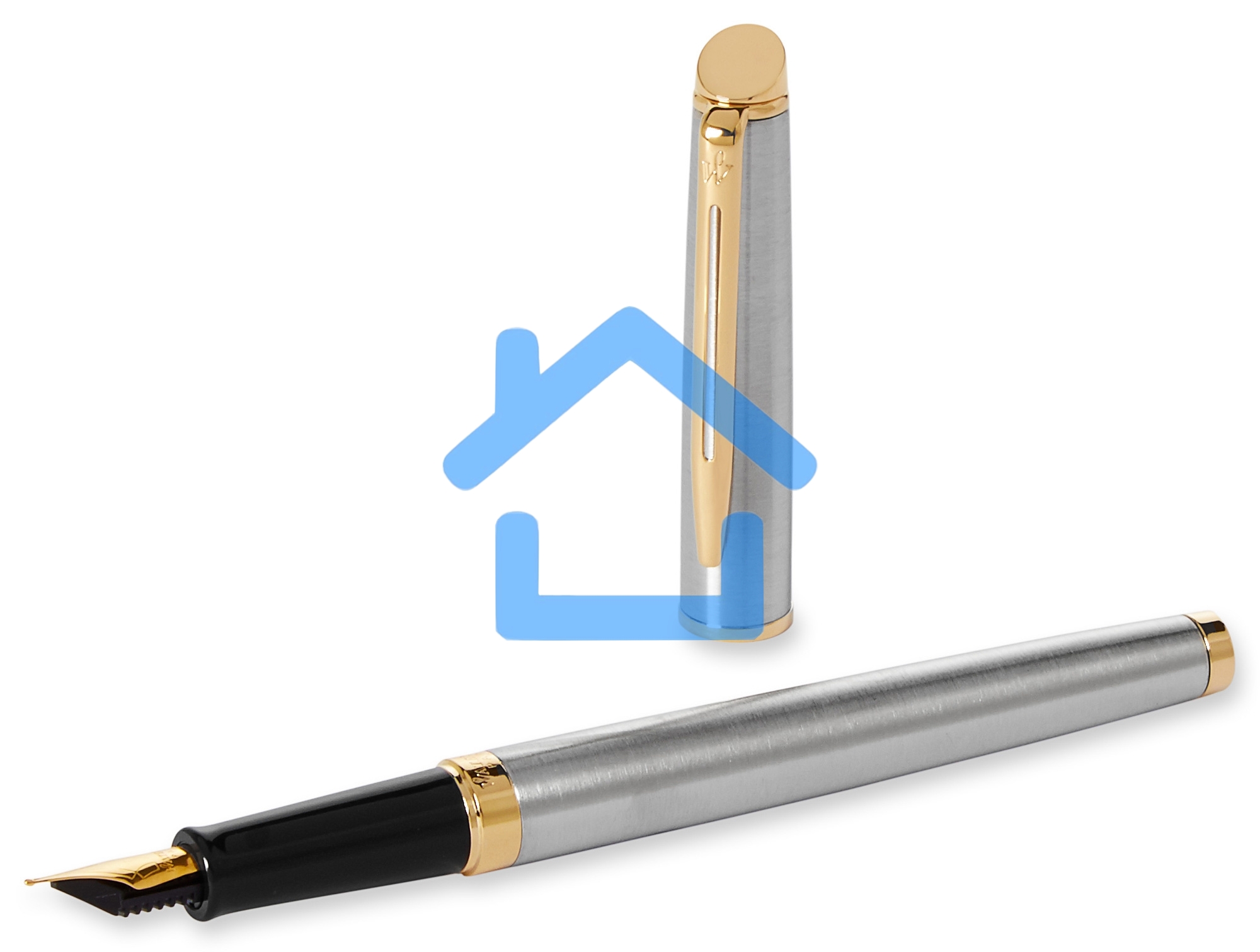 Ручка перьевая Waterman Hemisphere (CWS0920310) Steel GT F сталь нержавеющая/позолота, подарочная коробка