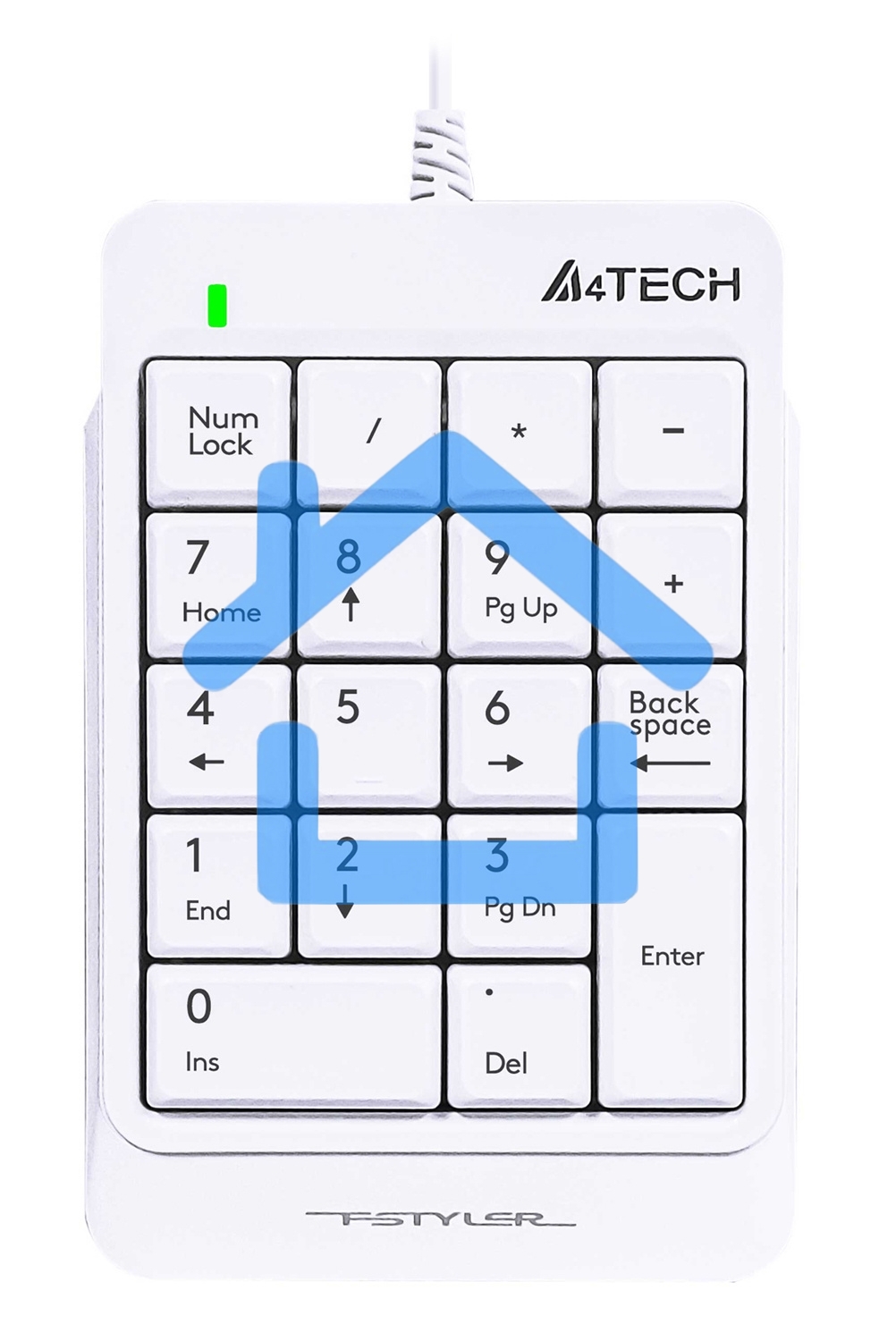 Числовой блок A4Tech Fstyler FK13P проводной, USB, белый