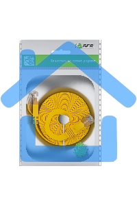 Патч-корд GCR PROF плоский прямой 2.0m, UTP медь кат.6, желтый, 30 AWG, ethernet high speed 10 Gbит/с, RJ45, T568B, GCR-52827