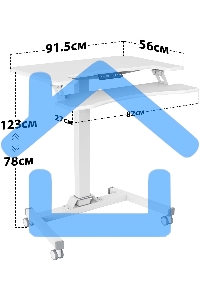 Стол для ноутбука Cactus VM-FDE103 столешница МДФ белый 91.5x56x123см (CS-FDE103WWT)
