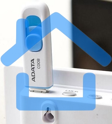 Флешка USB ADATA C008 (AC008-32G-RWE), 32Gb, USB 2.0, R/W 15/5, белый / синий