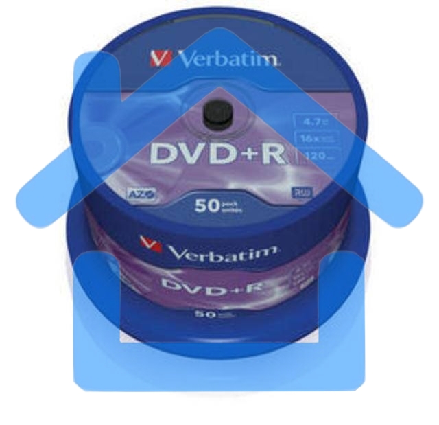 Диск DVD+R Verbatim 4.7Gb 16x Cake Box (50шт) (43550)