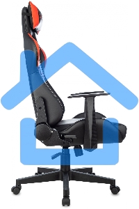 Кресло игровое Zombie Game Penta черный/красный эко.кожа с подголов. крестов. пластик