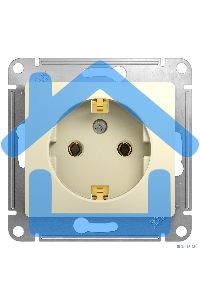 Механизм розетки 1-м СП Glossa 16А с заземл. беж. SchE GSL000243