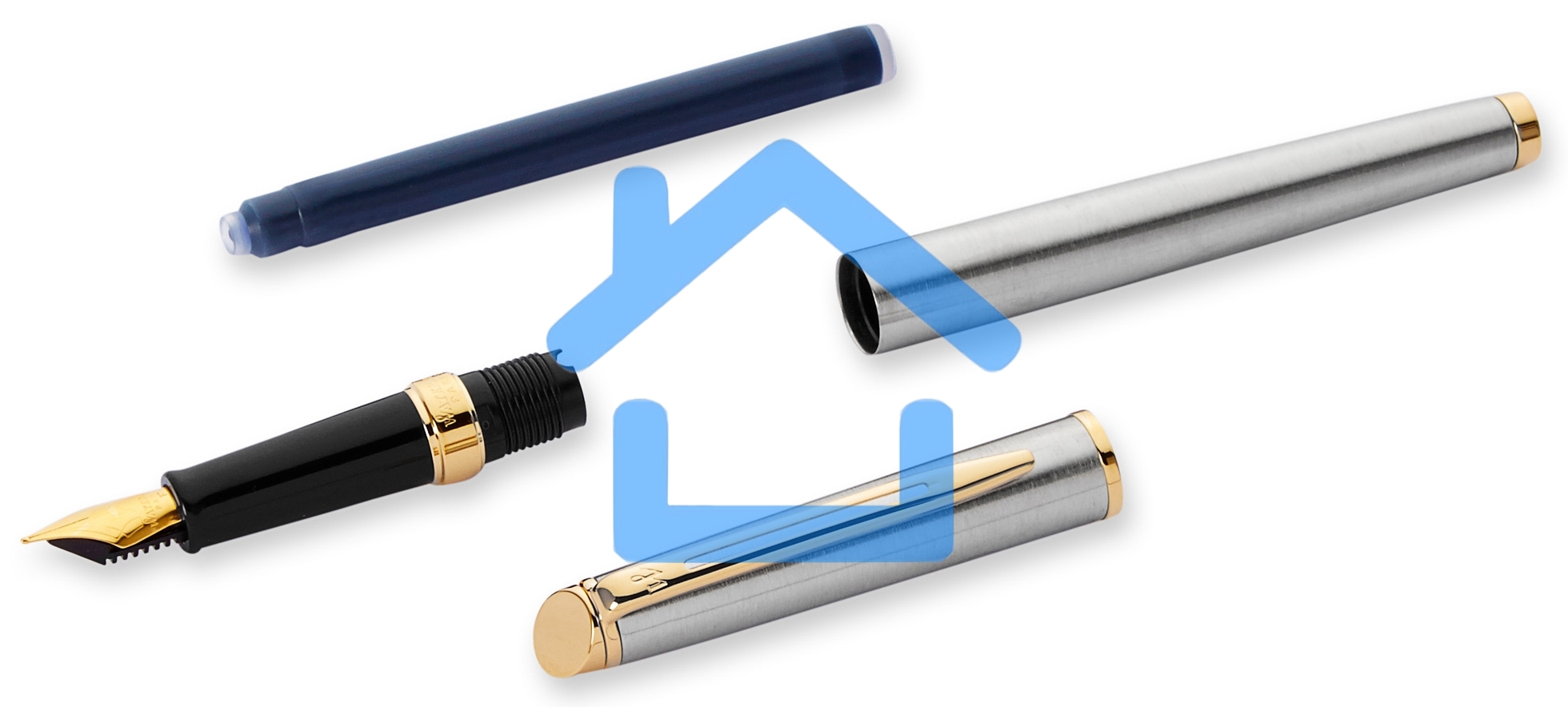 Ручка перьевая Waterman Hemisphere (CWS0920310) Steel GT F сталь нержавеющая/позолота, подарочная коробка