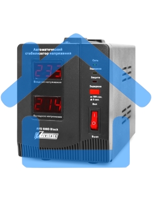 Стабилизатор напряжения Powerman AVS 500D черный (500ВА, 5А, КПД 98%, циф. индикация вх./вых. напряж.)