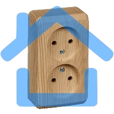 Розетка 2-м ОП Этюд Дача 16А IP20 без заземл. сосна SchE PA16-005D