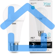 Лампа светодиодная LED Gauss Elementary A67 35Вт E27 4100К