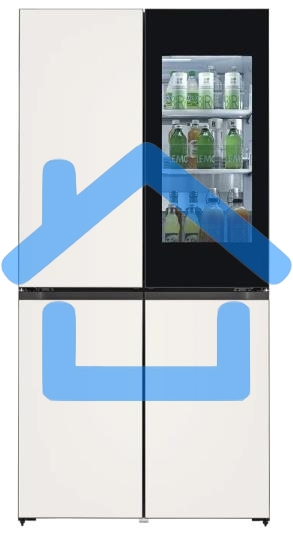 Холодильник LG GR-X24FQEKM бежевый трехкамерный 382/145л морозилка снизу, No Frost, Side by Side
