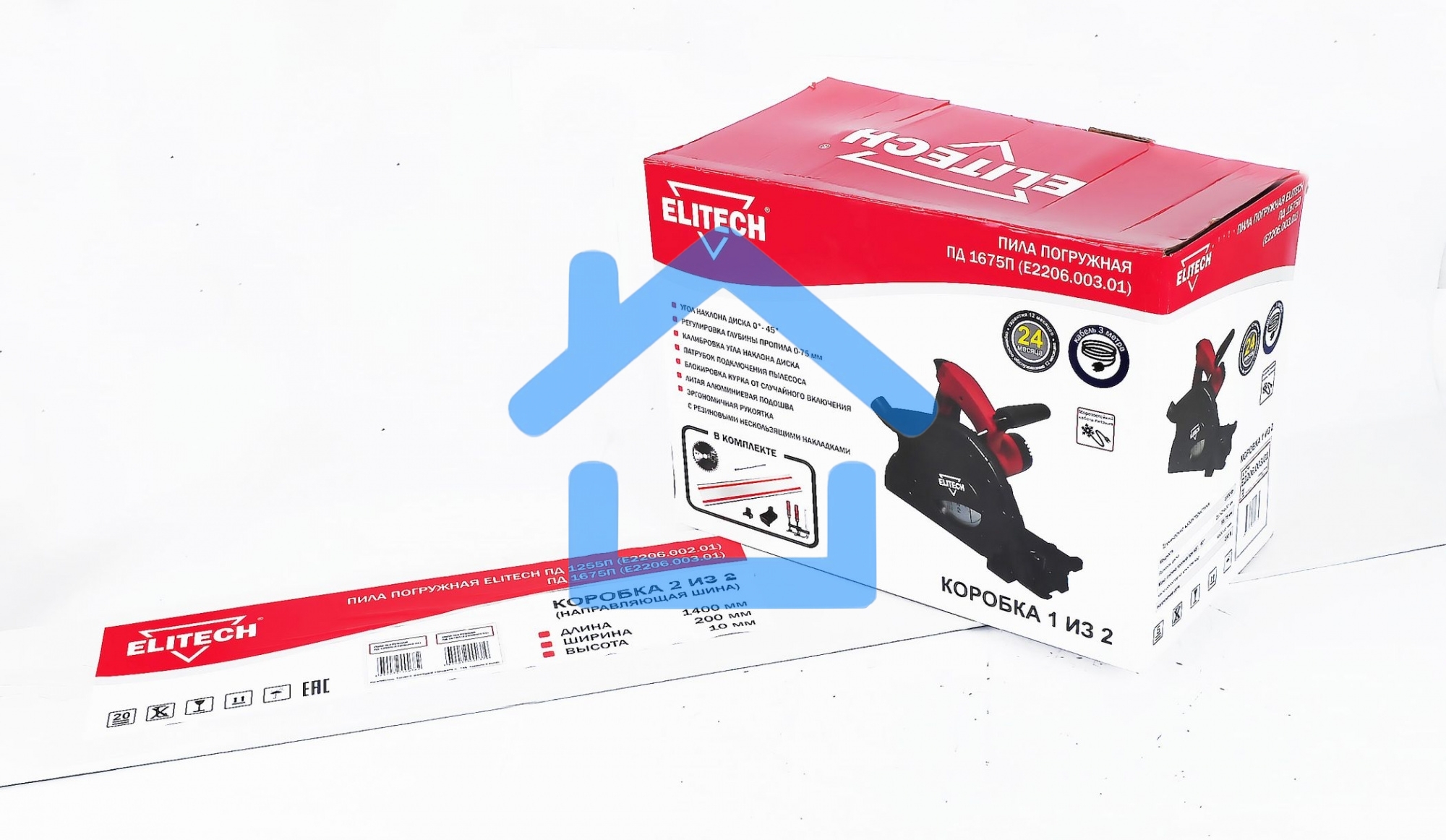 Циркулярная пила (дисковая) Elitech ПД 1675П (E2206.003.01) 1600Вт (ручная)