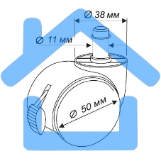 Набор колес Бюрократ BlockCastorSet3850/PU черный для паркета/ламината 11мм