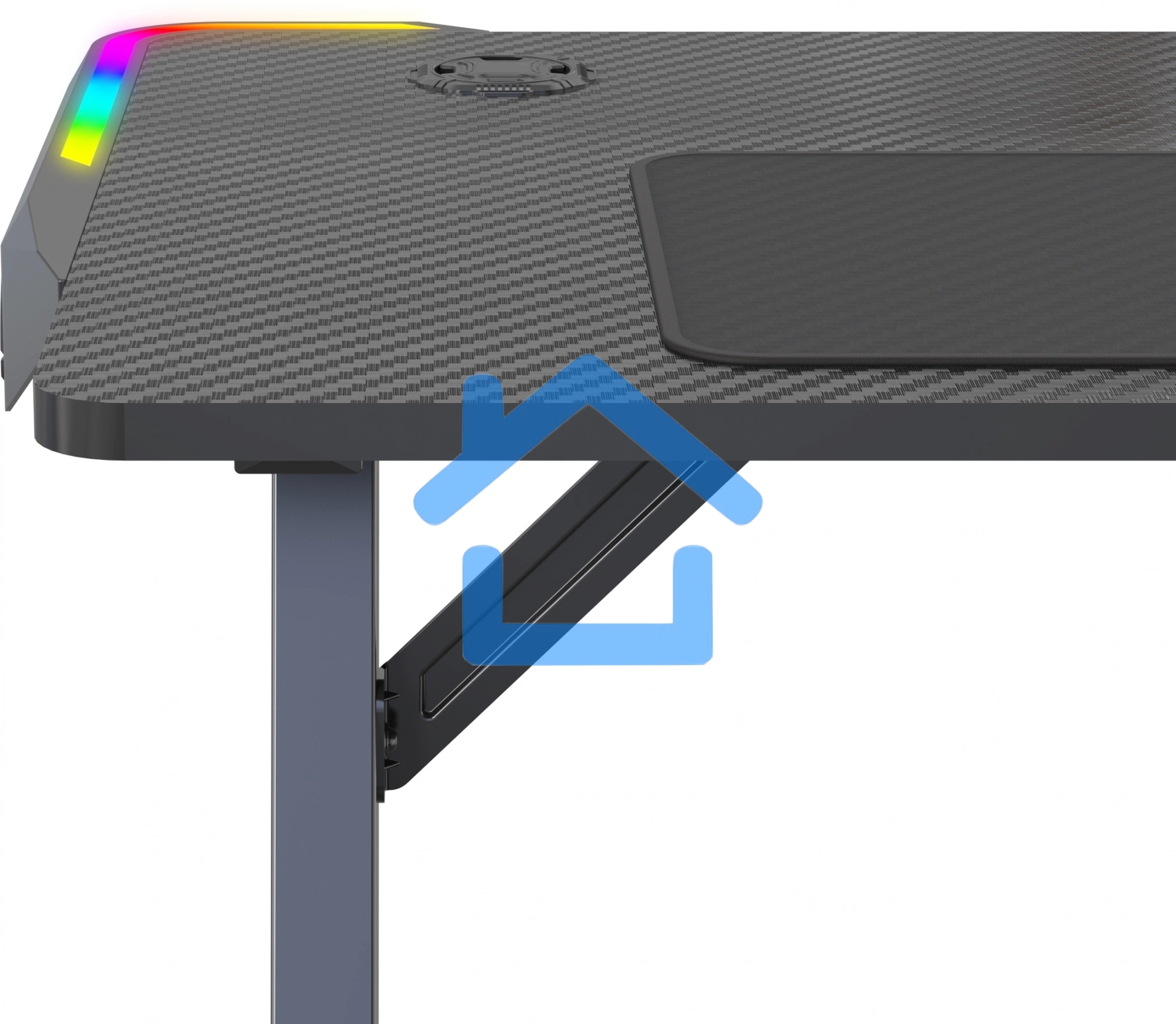 Стол игровой Cactus CS-GTZ-BK-RGB столешница ДСП, черный каркас черный