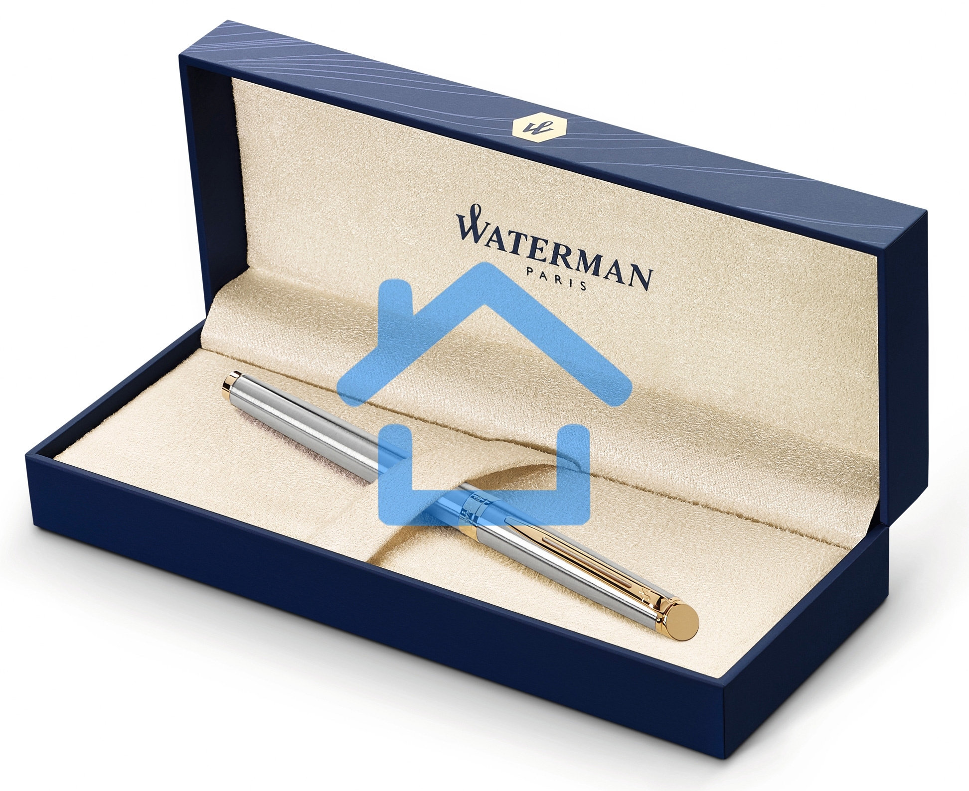 Ручка перьевая Waterman Hemisphere (CWS0920310) Steel GT F сталь нержавеющая/позолота, подарочная коробка