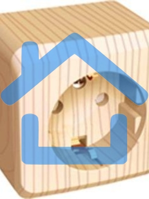 Розетка 1-м ОП Этюд Дача 16А защ. шторки с заземл. сосна SchE PA16-004D