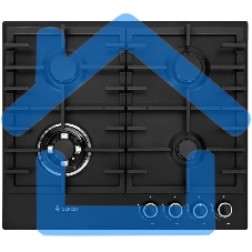 Газовая варочная панель Gefest ПВГ 1214-01 К2 черный матовый