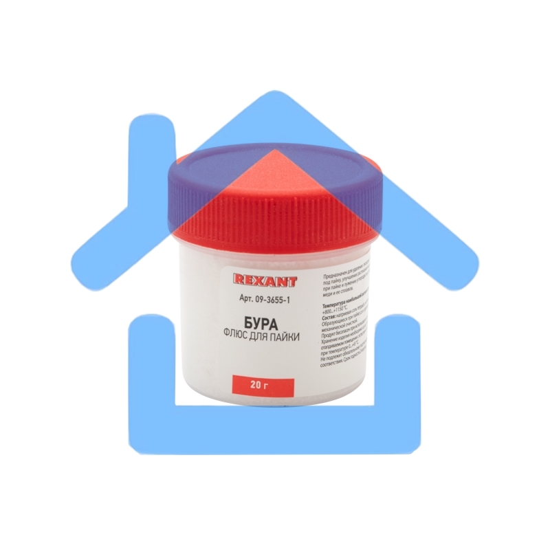 Флюс для пайки Rexant, БУРА, 20 г, банка, блистер