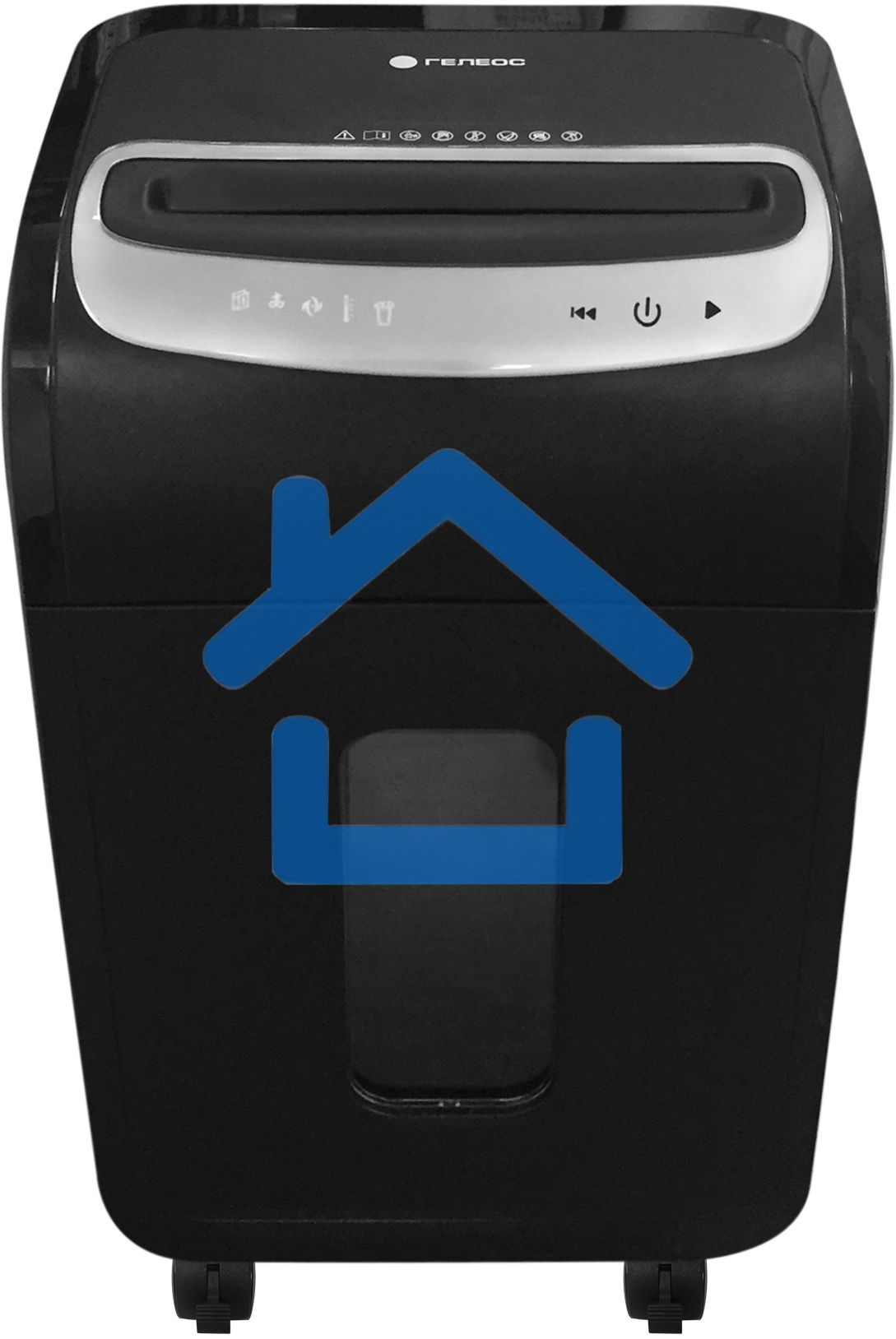 Шредер ГЕЛЕОС УМ35-5, (DIN P-5), фрагмент 1,9х14мм, 24-27 лист (70г/м2), CD/пл.карты/скрепки/скобы, 35 литров 