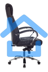 Кресло руководителя Бюрократ T-9924SL черный, кожа, крестовина металл хром