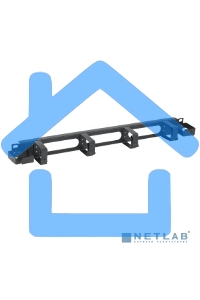 ITK CO05-1M6R Кабельный органайзер 1U 2 боковых горизонт. и 4 вертик. кольца, черный