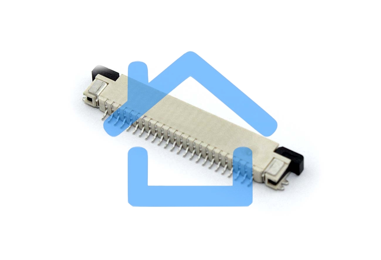 Разъем FPC Half Coverage Top Contact 0.8K-BS-24PWB 24 pin высота 2мм шаг 0,8мм