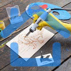 Выжигатель Rexant (набор паяльник-выжигатель), 22 насадки, подставка, 230 В, 20/50 Вт