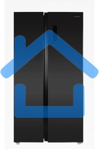 Холодильник Maunfeld MFF177NFSB черный глянц. двухкамерный 263/170л морозилка сбоку, No Frost, Side by Side