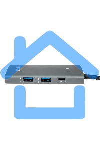 Док-станция HIPER Docking station USB-C HUB 6in1 (1*USB-C 100W PD, 1*HDMI 4K@60Hz, 2*USB-A 3.0 (5Gbps data), 1*USB-C 3.0 (5Gbps data), 1*RJ45 Gb)