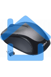 Мышь беспроводная Logitech M235 серый/черный, 1000 dpi, радиоканал, USB, кнопки - 3