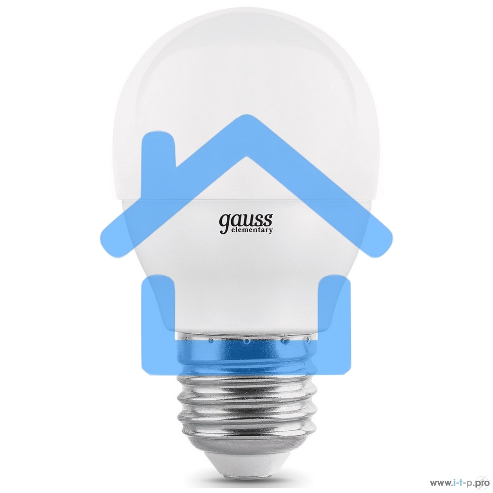 Светодиодная лампа GAUSS 53227T LED Elementary Шар 7W E27 4100K 1/40 (3 лампы в упаковке)