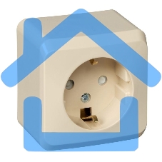 Розетка 1-м ОП Этюд 16А защ. шторки с заземл. крем. SchE PA16-004K