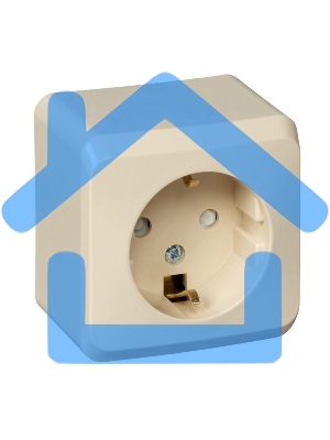 Розетка 1-м ОП Этюд 16А защ. шторки с заземл. крем. SchE PA16-004K