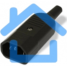 Разъемы для силового кабеля Hyperline CON-IEC320C14 Разъем IEC 60320 C14 220В 10A на кабель (плоские выступающие штыревые контакты в пластиковом обрамлении), прямой